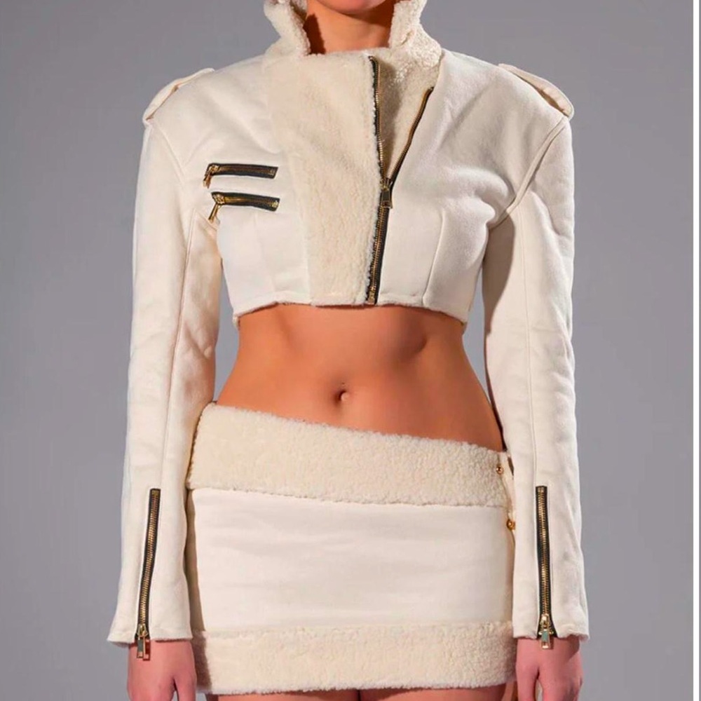 Faux Fur Skirt Set